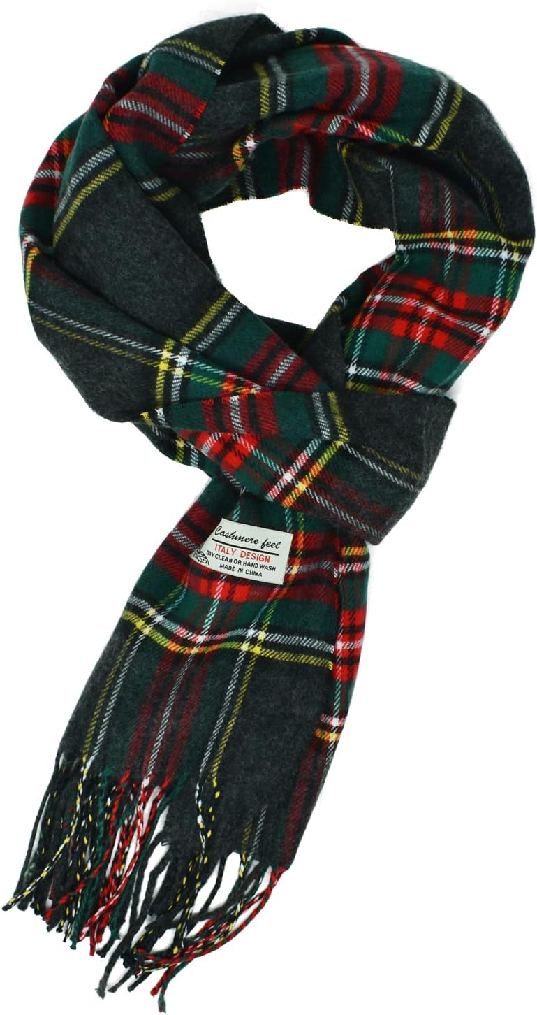 Glory Max Scottish Stewart Tartan Plaid Luxurious Winter Scarf Soft Cashmere Feel 72"x12" - Image 1